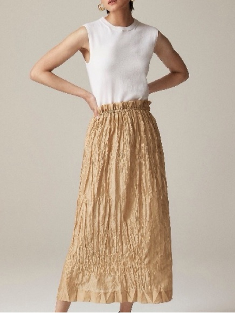 J. Crew Crinkled gathered-waist skirt